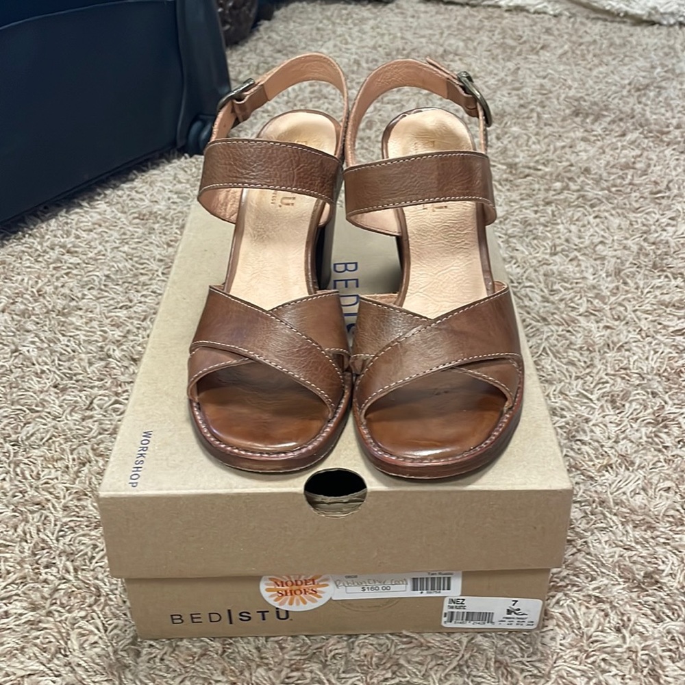 BNIB Bed Stu Inez tan rustic strappy heel shoes 7